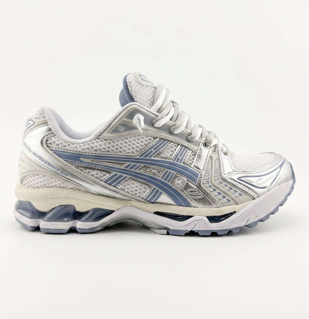 ASICS Gel-Kayano 14 White Light Navy Double Laces