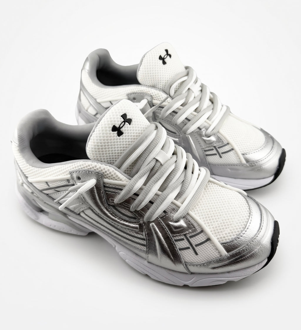 Under Armour UA Sola White Metallic Silver Double Lace