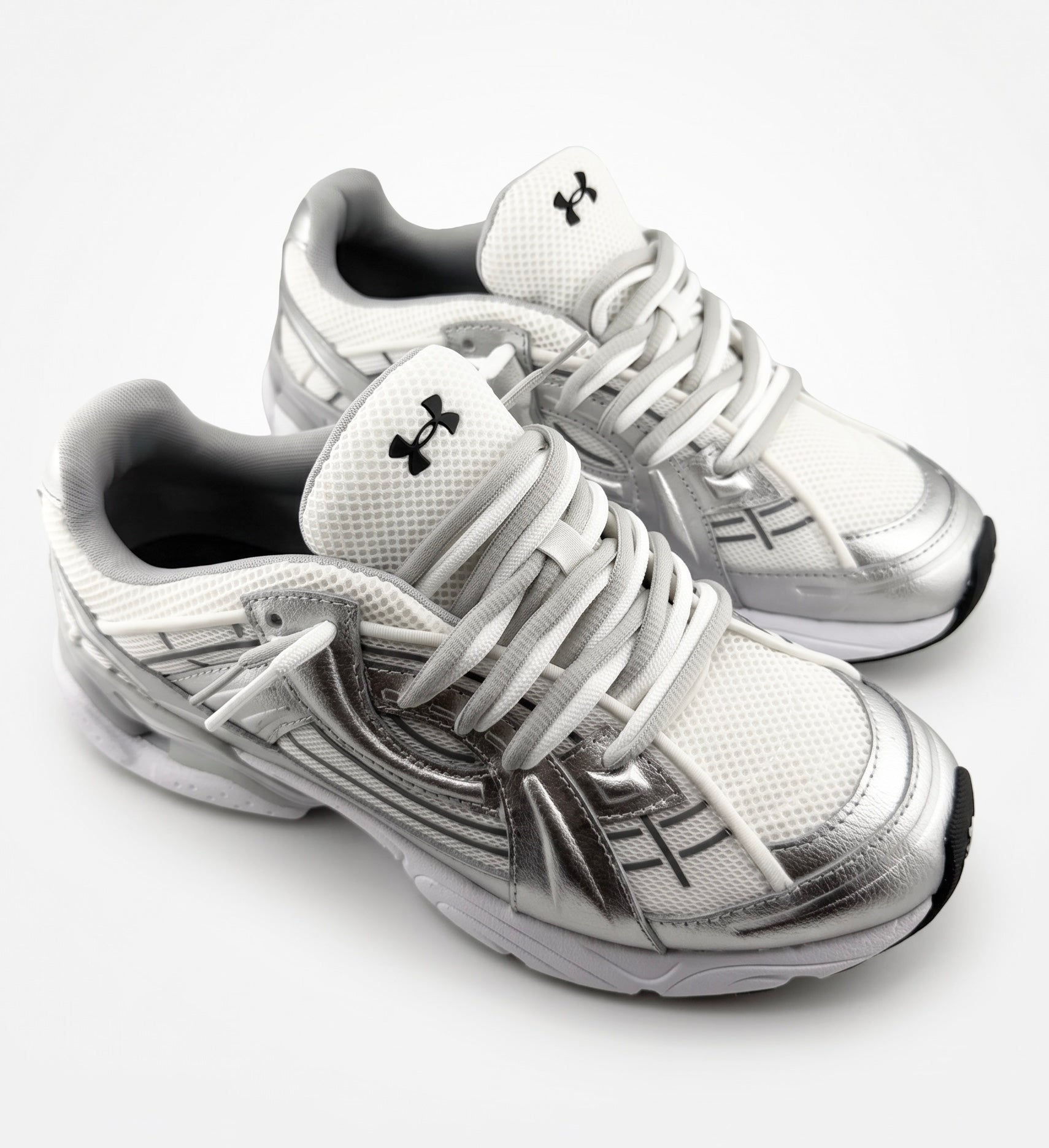 Under Armour UA Sola White Metallic Silver Double Lace