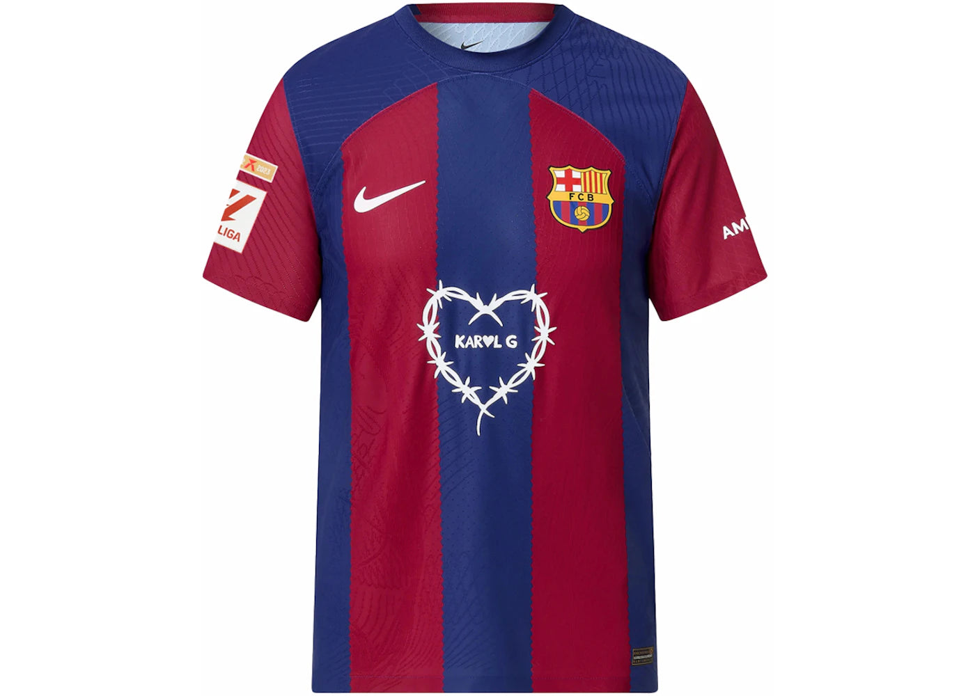 FC Barcelona x Karol G Home 23/24 Players Edition Jersey-Blue/Scarlet