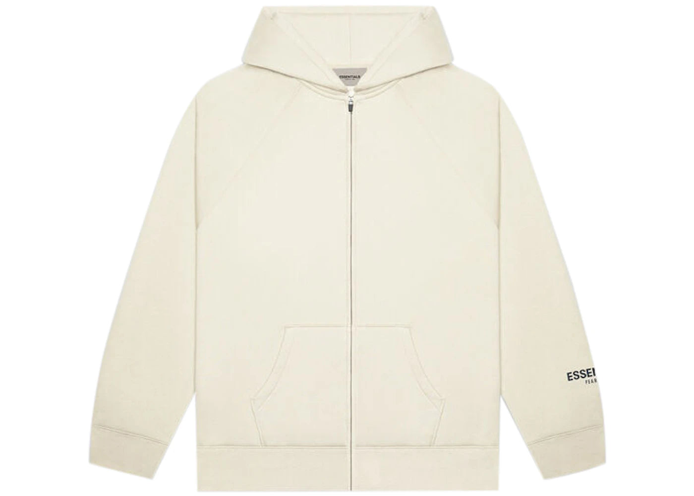 Fear of God Essentials Full Zip Up Hoodie Applique Logo-Buttercream