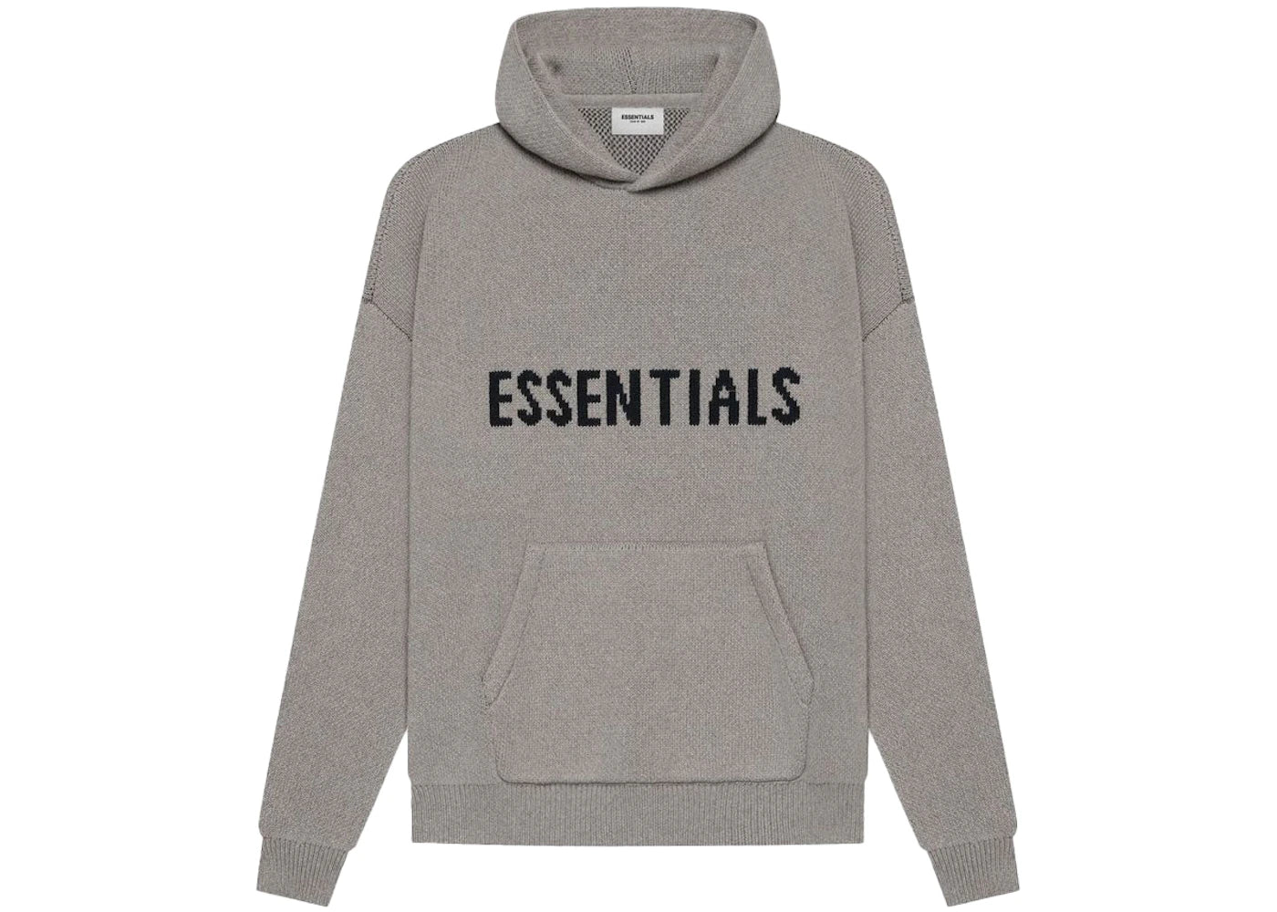 Fear of God Essentials Knit Pullover Hoodie (SS21)-Dark Heather Oatmeal