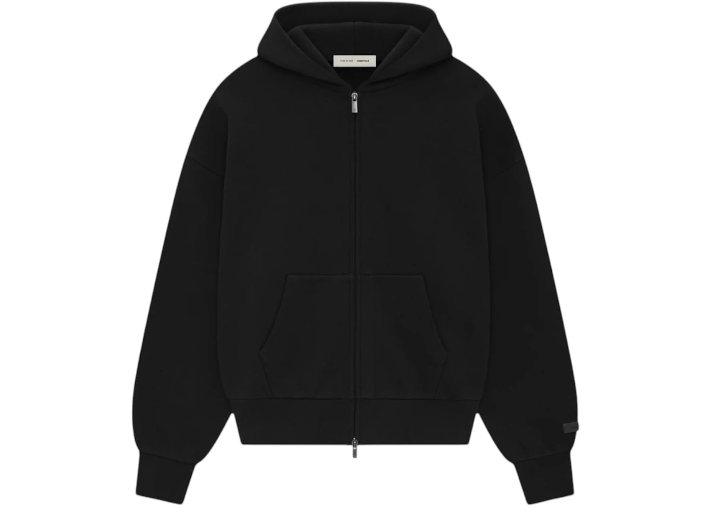 Fear of God Essentials Classic Full Zip-Up Hoodie-Jet Black