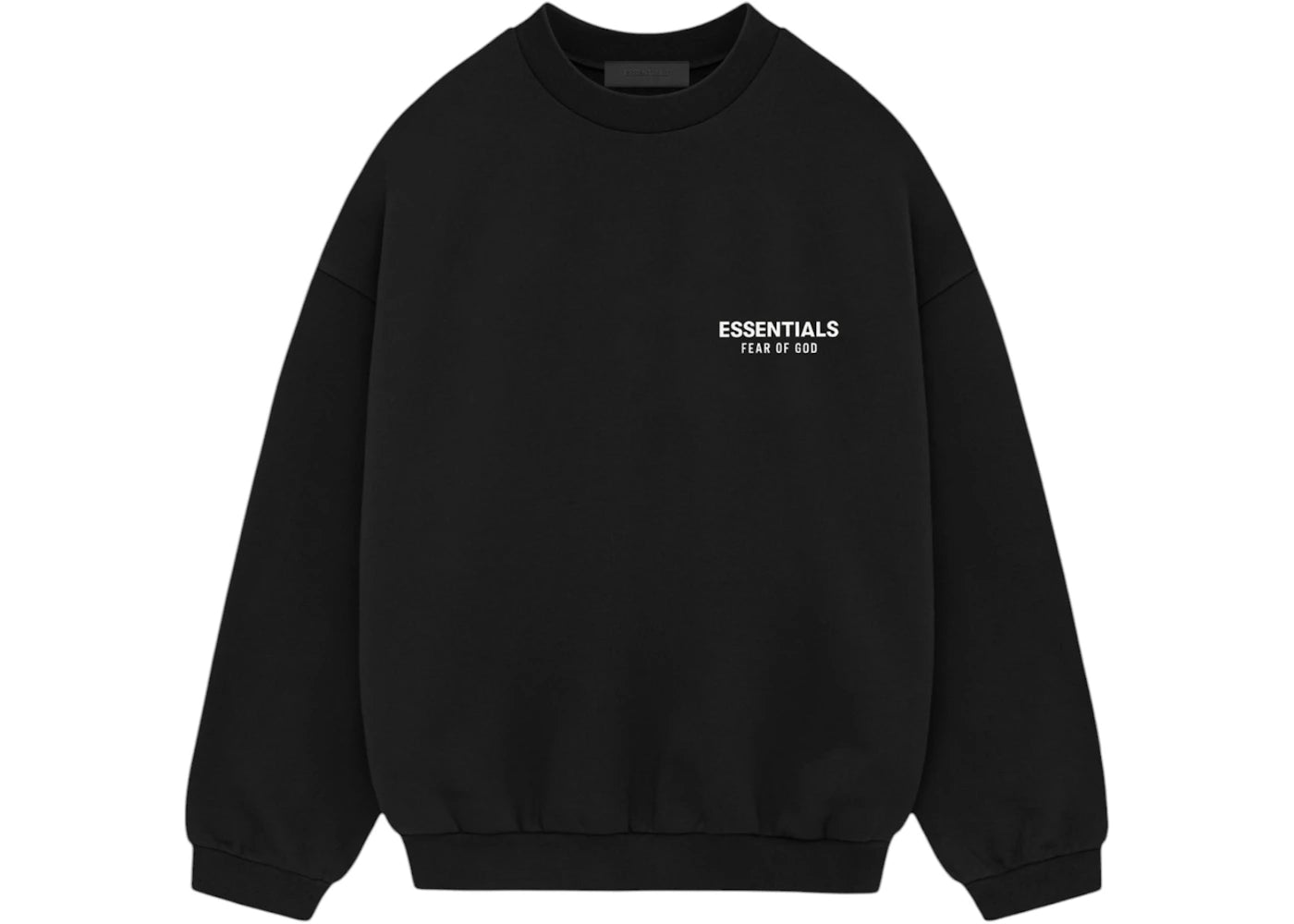 Fear of God Essentials Fleece Crewneck (FW24)-Black