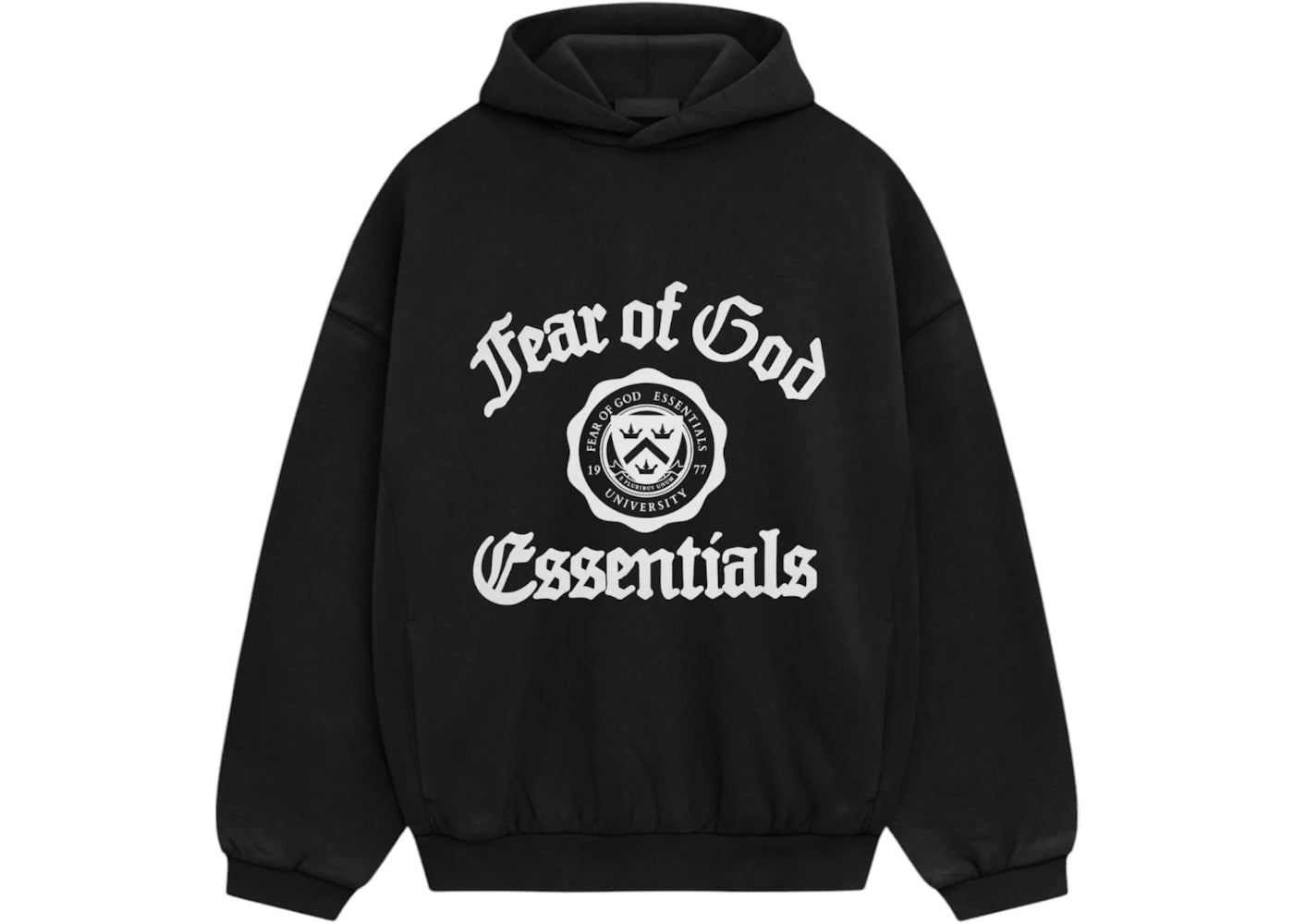 Fear of God Essentials Heavy Fleece Vintage Shrunken Hoodie-Black