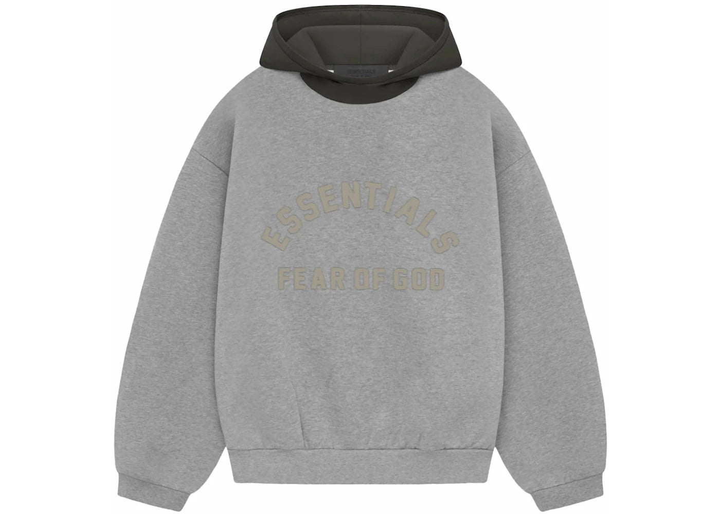 Fear of God Essentials Nylon Fleece Hoodie-Dark Heather Oatmeal/Ink