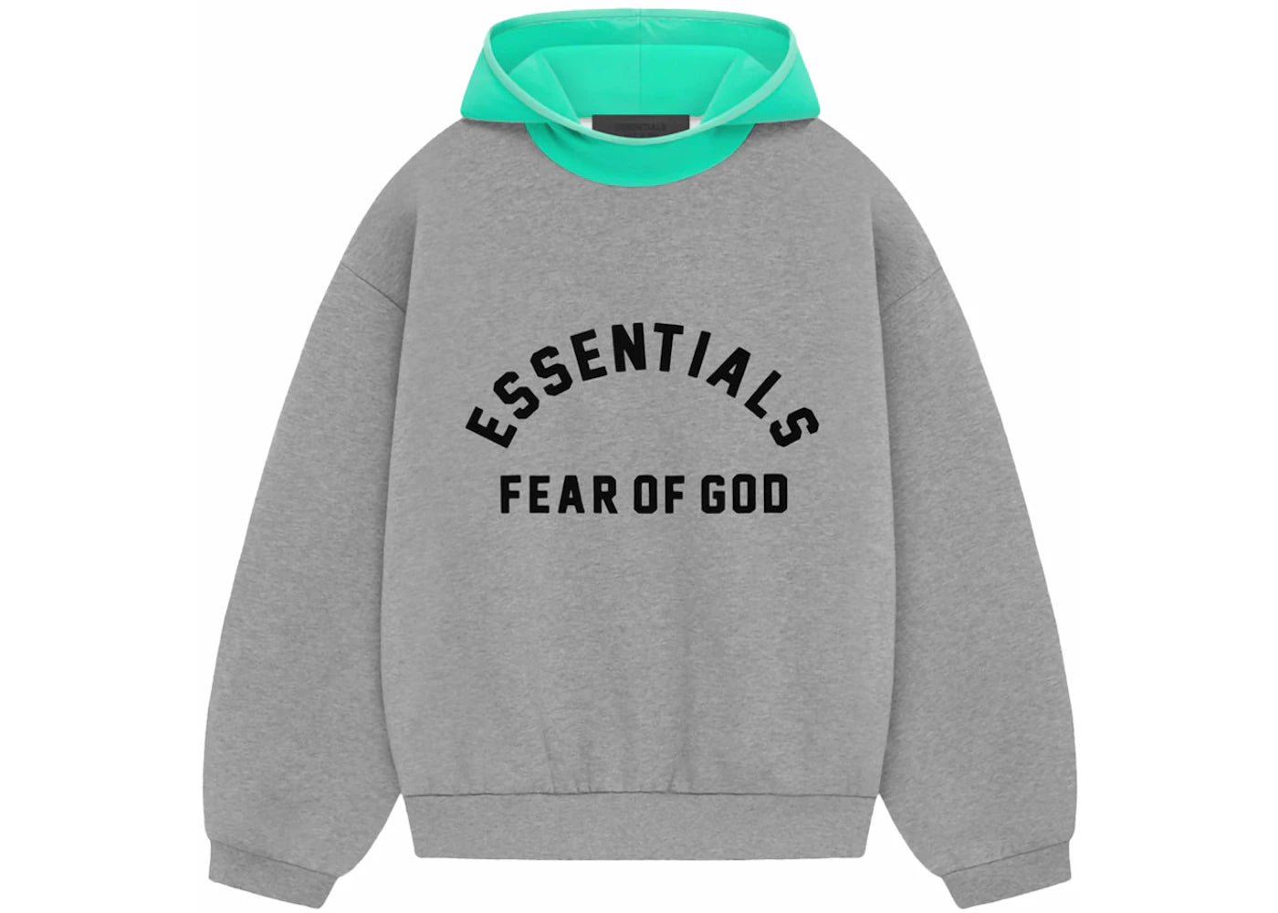 Fear of God Essentials Nylon Fleece Hoodie-Dark Heather Oatmeal/Mint Leaf