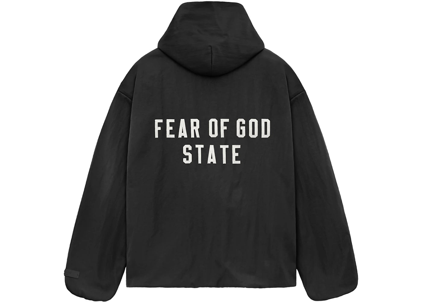 Fear of God Essentials Textured Nylon Hooded Coaches Jacket-Black