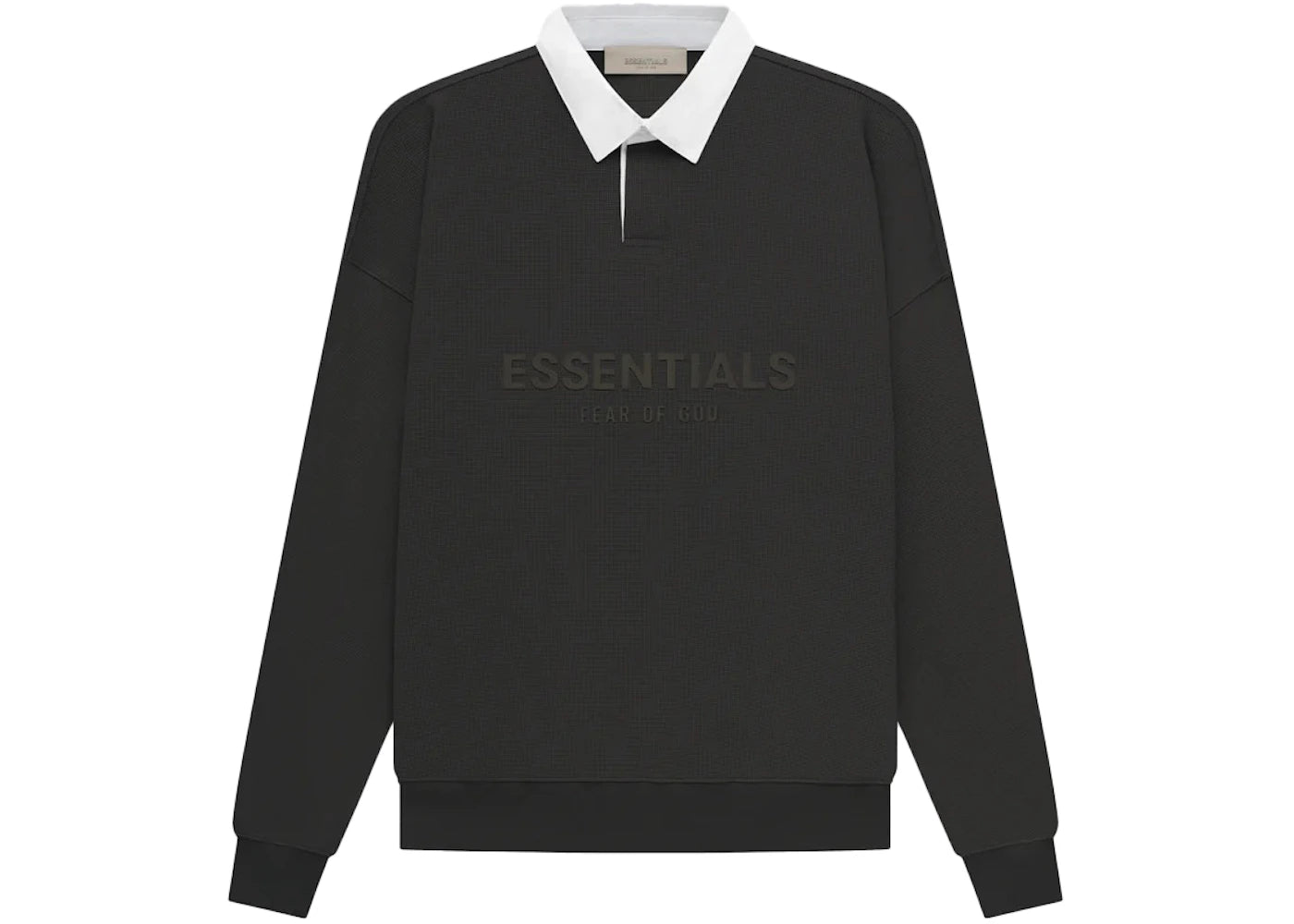 Fear of God Essentials Waffle Henley Rugby-Off Black