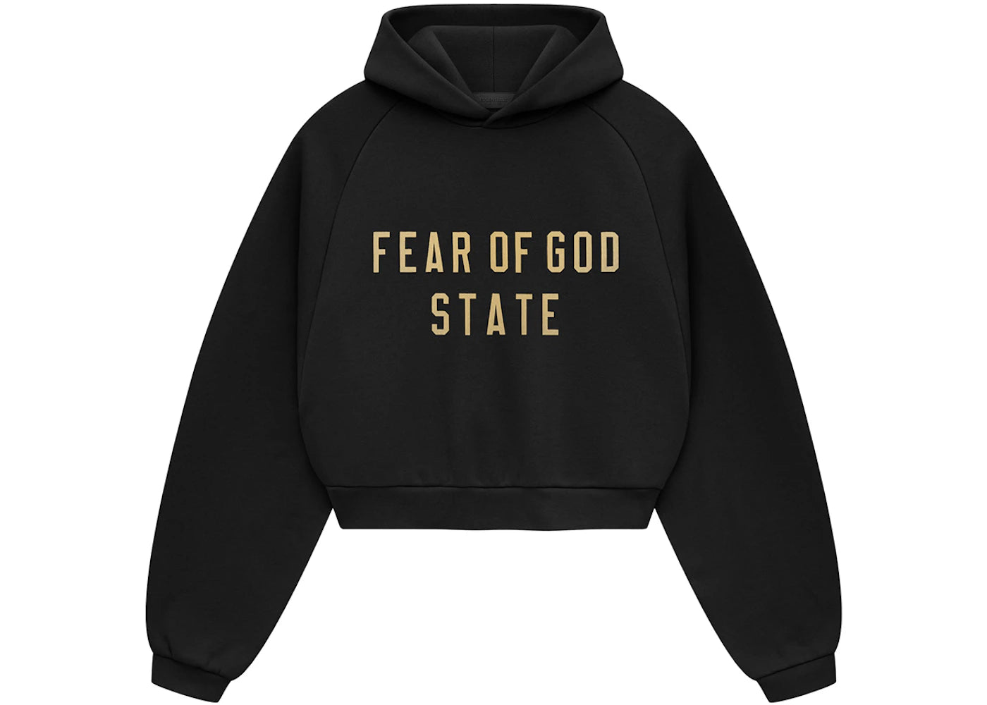 Fear of God Essentials Womens Fleece Cropped Hoodie-Black
