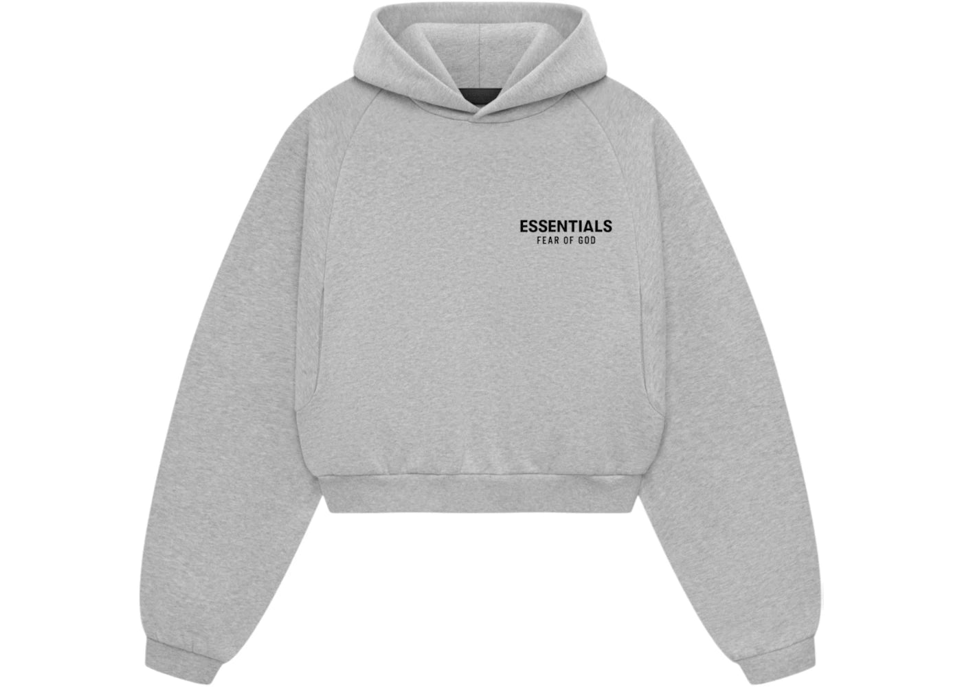 Fear of God Essentials Women's Fleece Cropped Hoodie-Light Heather Gray