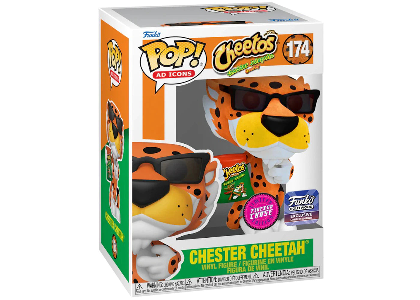 Funko Pop! Ad Icons Cheetos Cheddar Jalapeno Chester Cheetah Flocked Chase Edition Funko Hollywood Exclusive Figure #174-