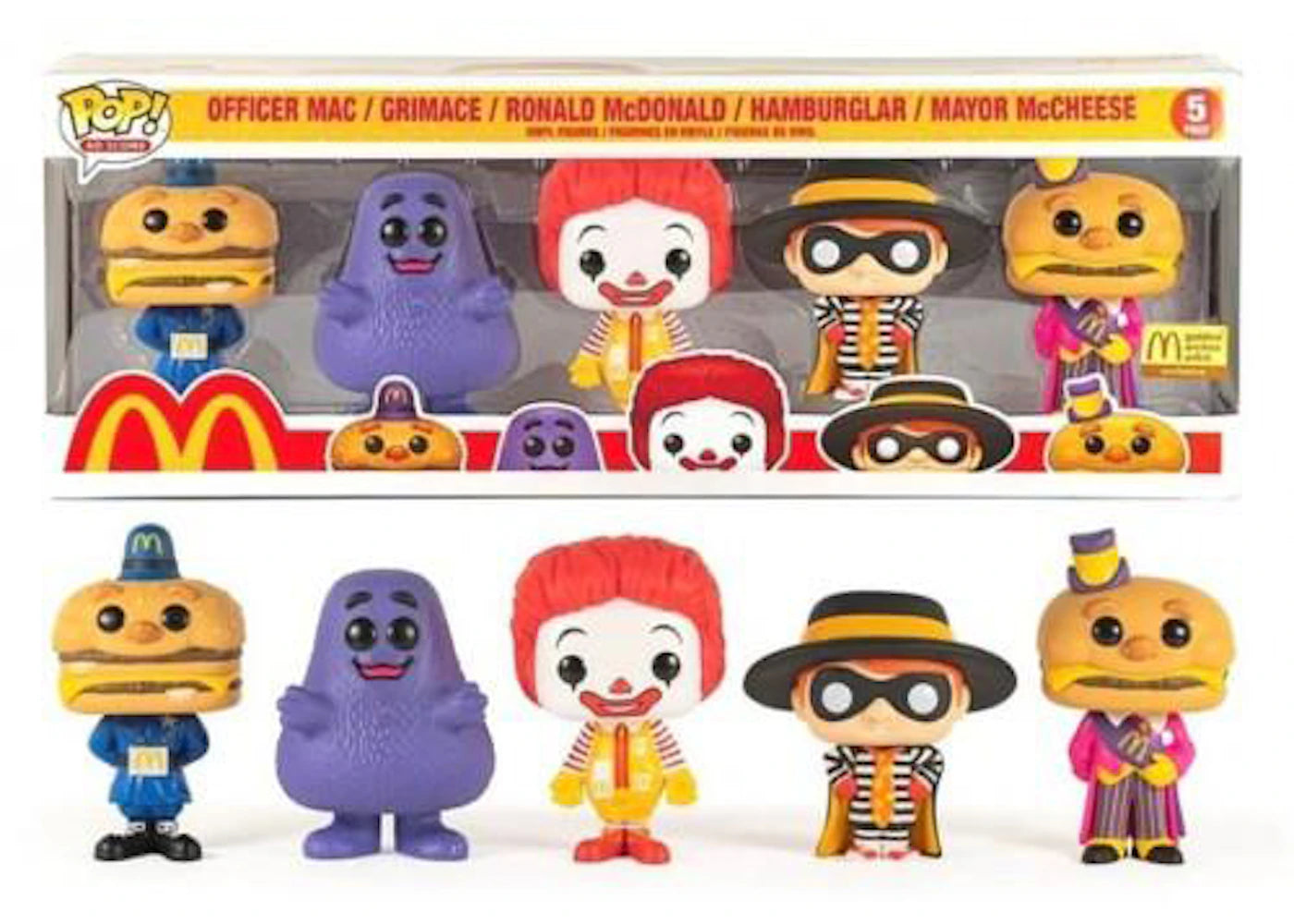 Funko Pop! Ad Icons McDonalds Officer Mac/Grimace/Ronald McDonald/Hamburglar/Mayor McCheese 5-Pack-