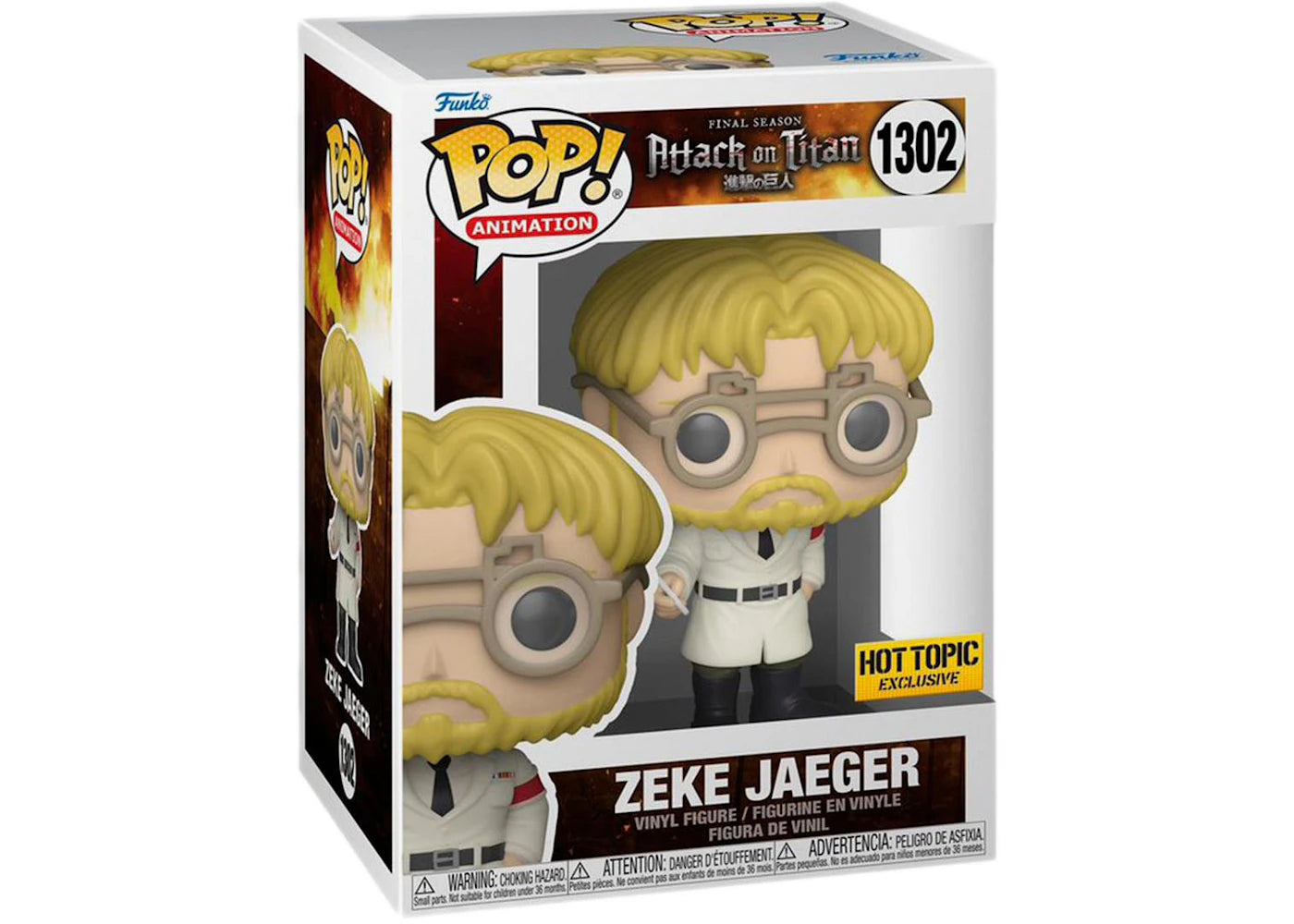 Funko Pop! Animation Attack on Titan Zeke Jaeger Hot Topic Exclusive Figure #1302-