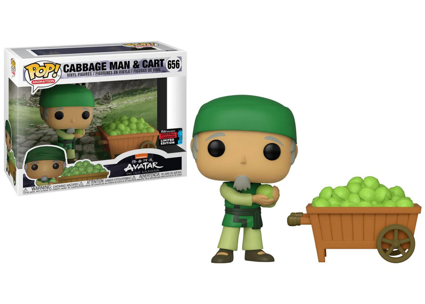 Funko Pop! Animation Avatar The Last Airbender Cabbage Man and Cart 2019 Fall Convention Exclusive Figure #656-