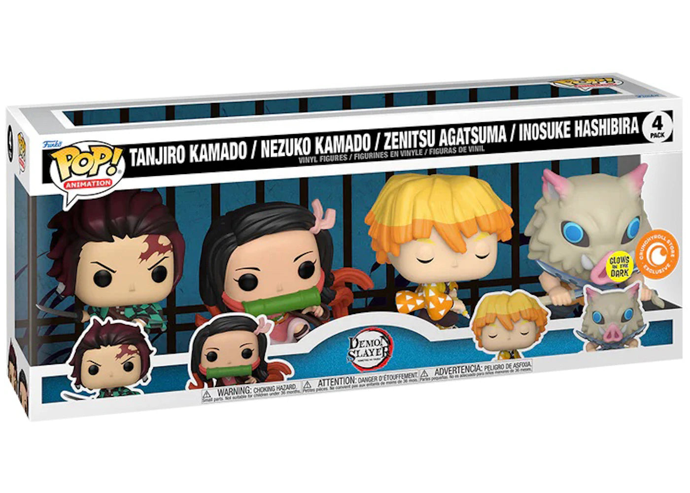 Funko Pop! Animation Demon Slayer GITD Crunchyroll Exclusive 4-Pack-
