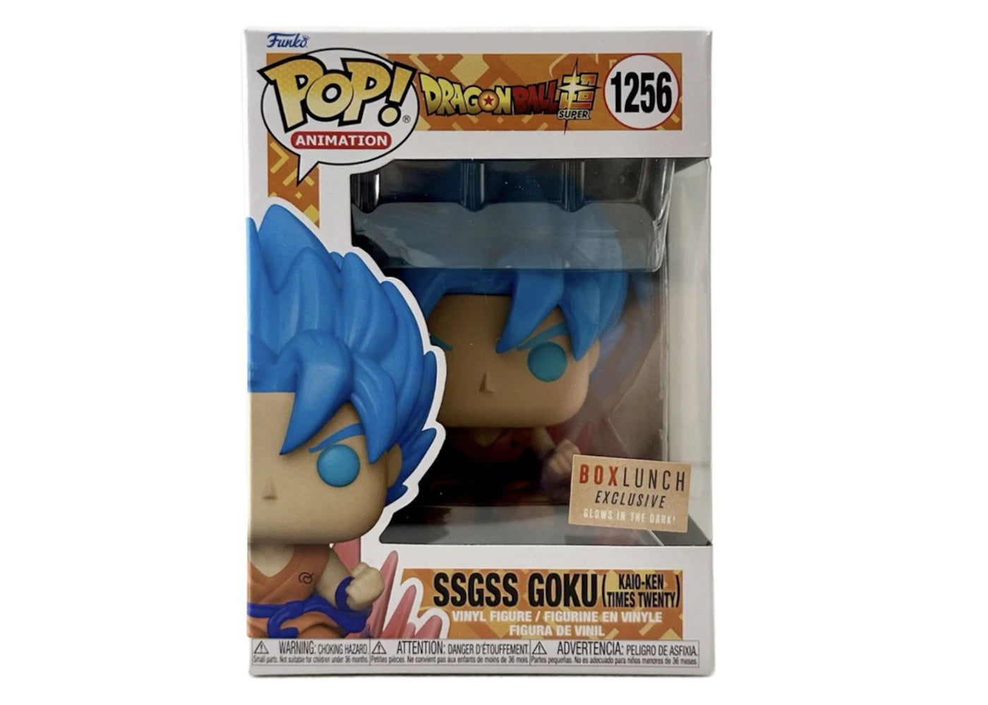 Funko Pop! Animation Dragon Ball Z SSGSS Goku (Kaio-Ken Times Twenty) GITD Box Lunch Exclusive Figure #1256-