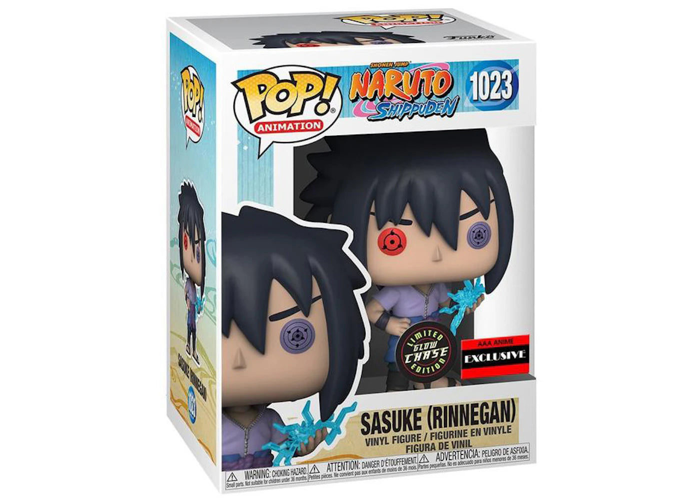 Funko Pop! Animation Naruto Shippuden Sasuke Rinnegan Glow Chase AAA Anime Exclusive Figure #1023-