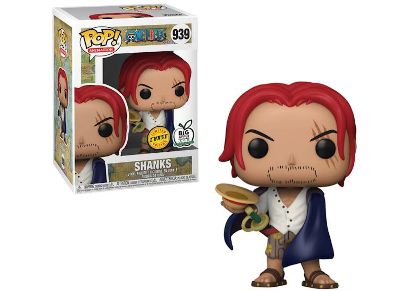 Funko Pop! Animation One Piece Shanks Chase Big Apple Collectibles Exclusive Figure #939-