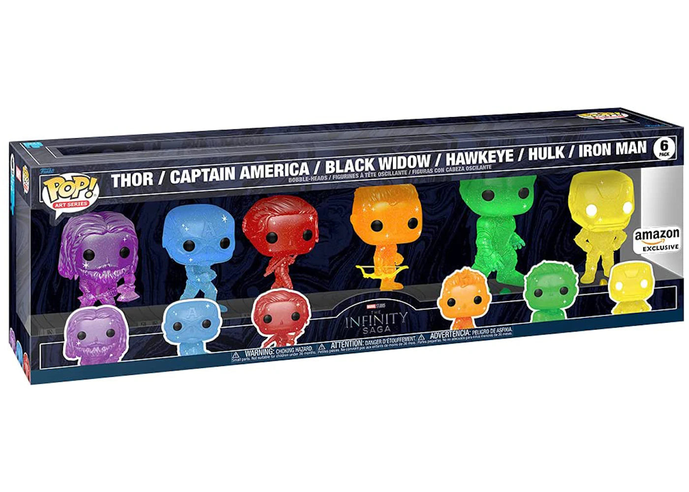 Funko Pop! Art Series Marvel Studios The Infinity Saga Thor/Captain America/Black Widow/Hawkeye/Hulk/Iron Man Amazon Exclusive 6-Pack-