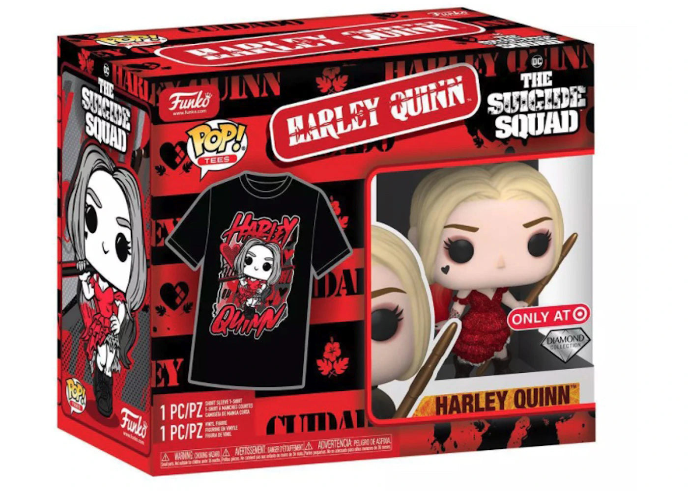 Funko Pop! Collectors Box Movies Suicide Squad Harley Quinn Diamond Collection Target Exclusive & Tee Figure #1111-