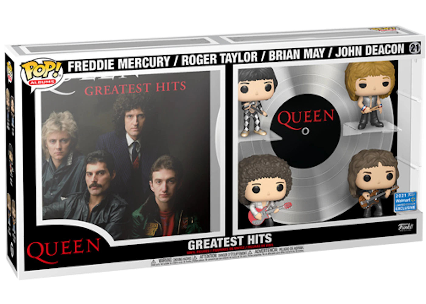 Funko Pop! Deluxe Albums Queen Greatest Hits Freddie Mercury, Roger Taylor, Brian May &amp; John Deacon 2021 Walmart Exclusive Figure #21-