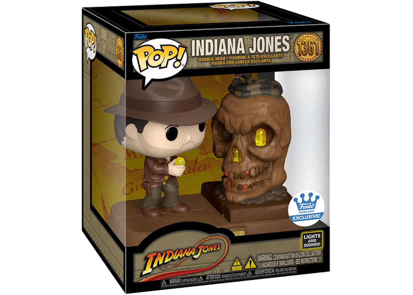 Funko Pop! Deluxe Light Up Indiana Jones Funko Shop Exclusive Figure #1361-