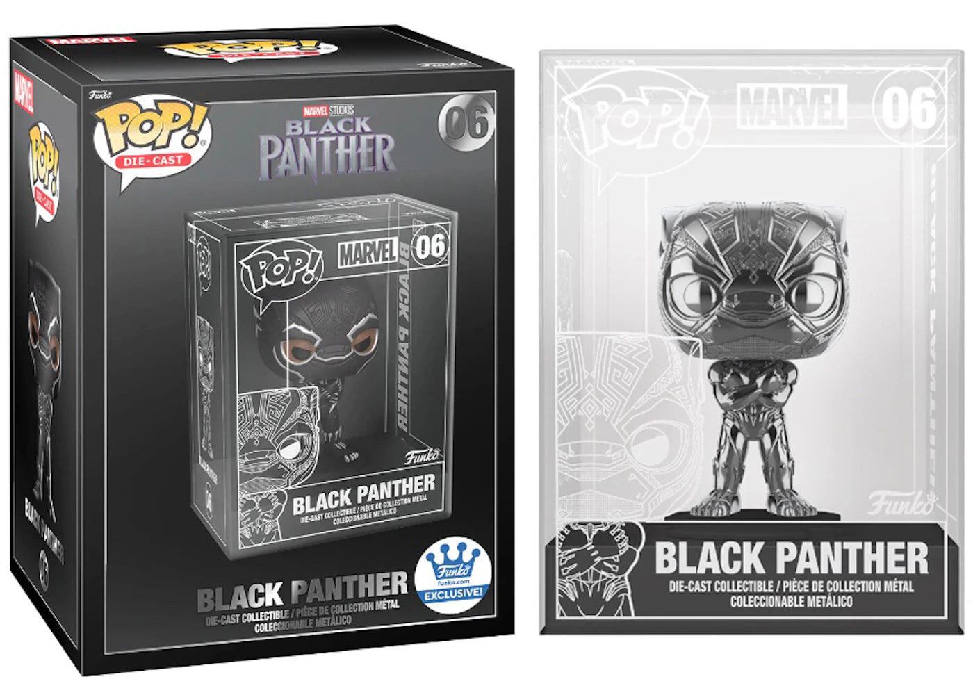 Funko Pop! Die-Cast Marvel Studios Black Panther Chase Edition Funko Shop Exclusive Figure #06-