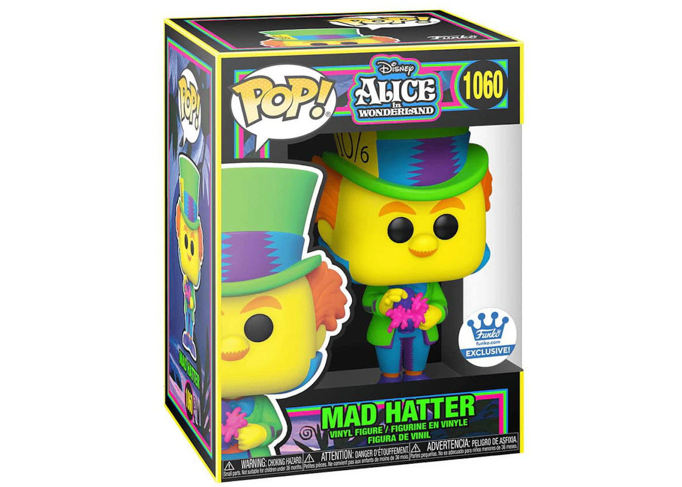 Funko Pop! Disney Alice In Wonderland Mad Hatter Black Light Funko Shop Exclusive Figure #1060-