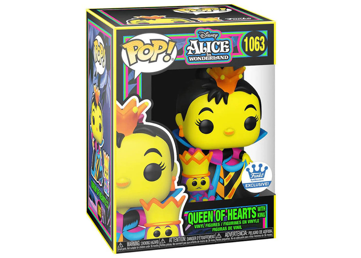 Funko Pop! Disney Alice In Wonderland Queen of Hearts With King Black Light Funko Shop Exclusive Figure #1063-