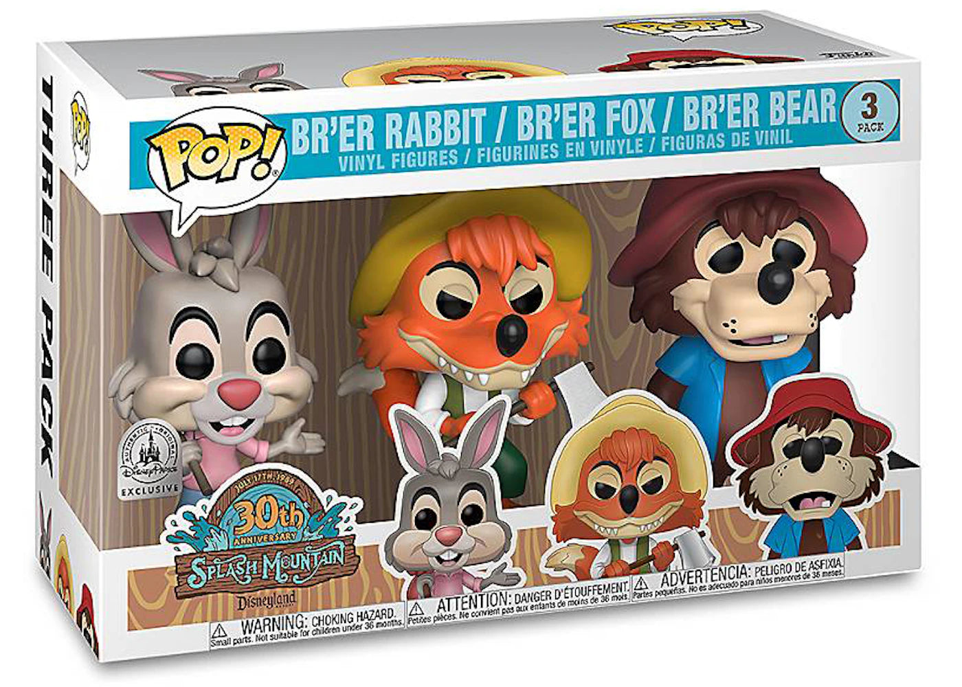 Funko Pop! Disney Splash Mountain 30th Anniversary Disney Parks Exclusive Figure 3-Pack-