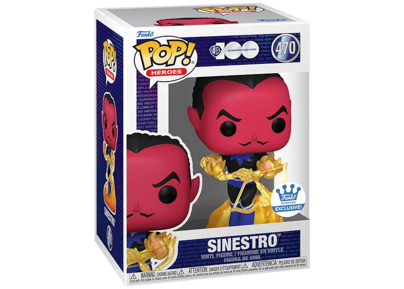 Funko Pop! Heroes Warner Brothers 100 DC Sinestro Funko Shop Exclusive Figure #470-