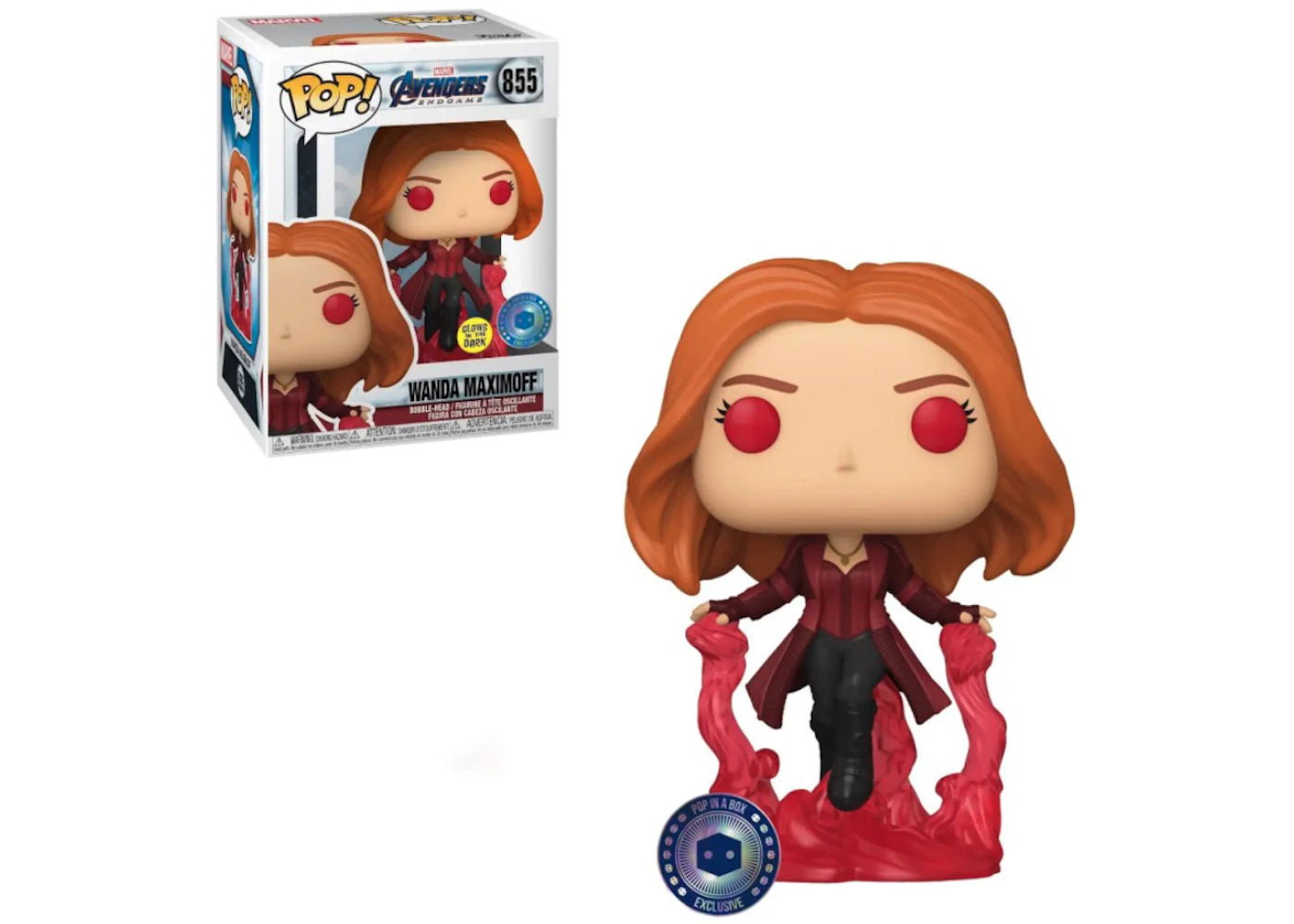 Funko Pop! Marvel Avengers Endgame Wanda Maximoff GITD Pop In A Box Exclusive Figure #855-