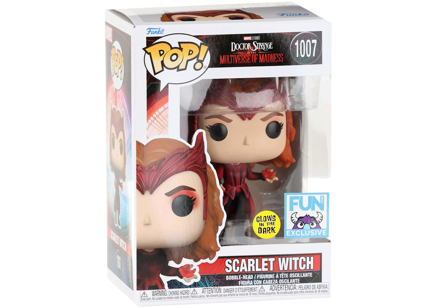 Funko Pop! Marvel Doctor Strange in the Multiverse of Madness Scarlet Witch GITD Fun Exclusive Figure #1007-