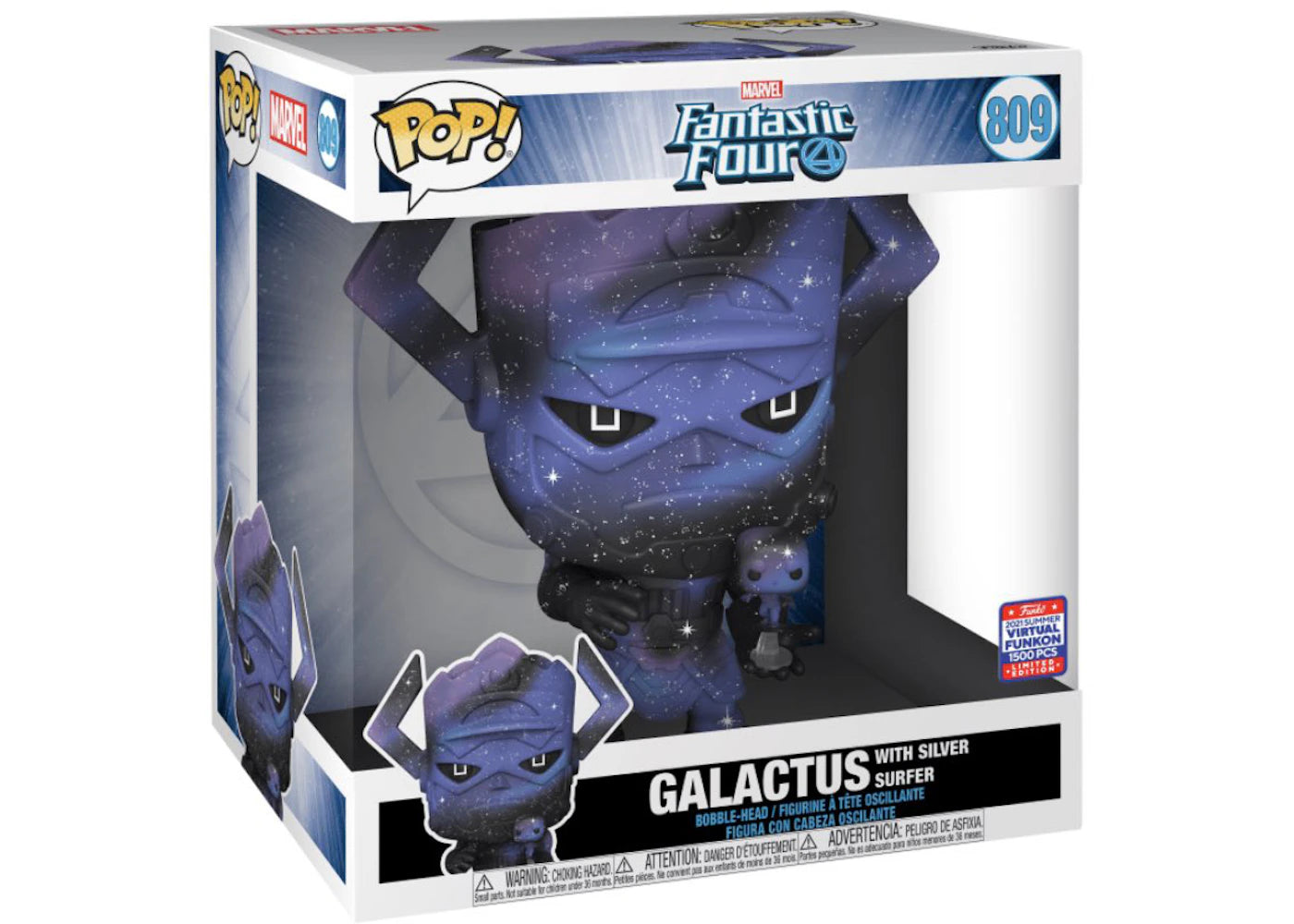 Funko Pop! Marvel Fantastic Four Galactus With Silver Surfer 2021 Summer Virtual Funkon Exclusive 10 Inch (Limited Edition /1500) Figure #809-