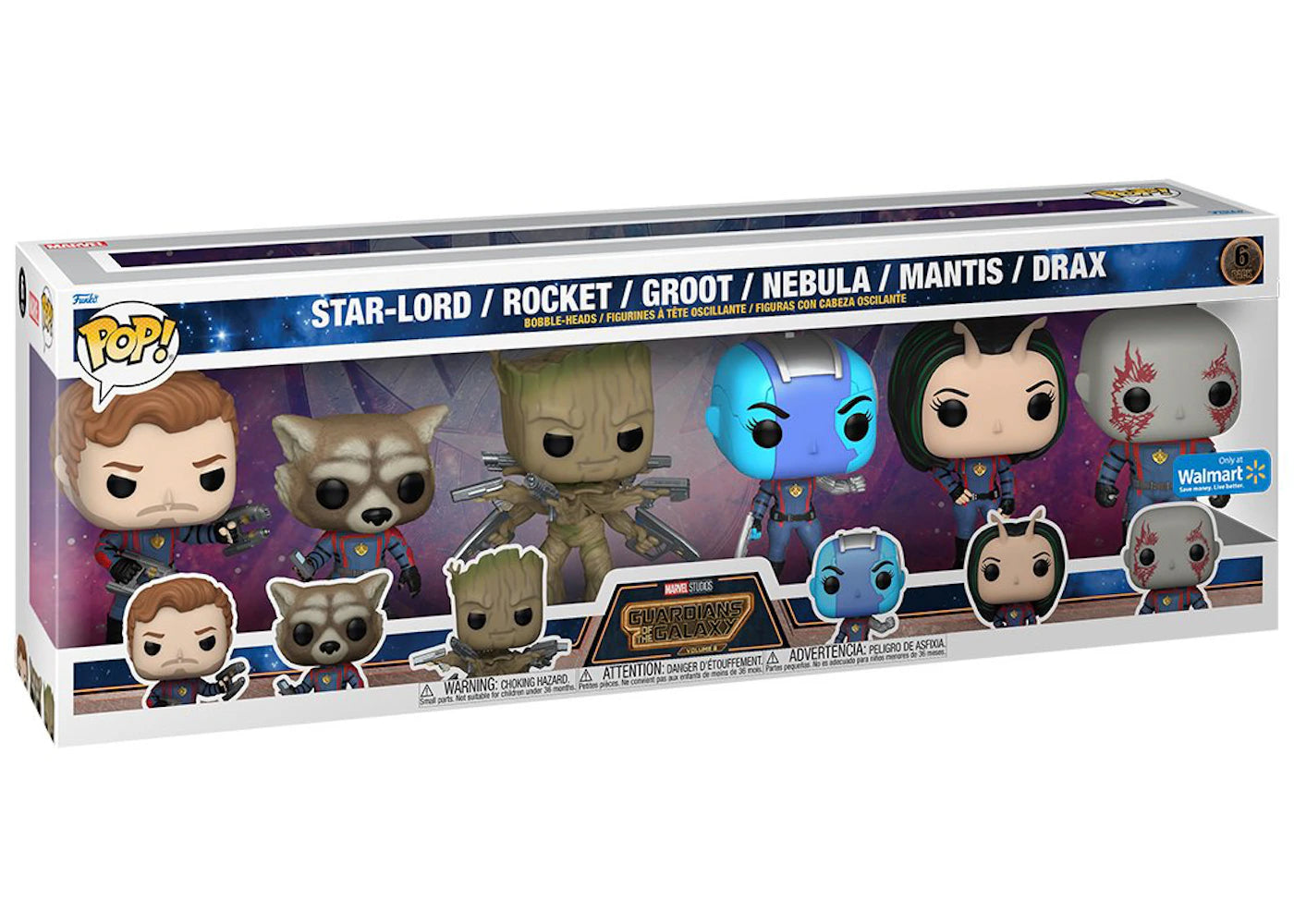 Funko Pop! Marvel Studios Guardians of the Galaxy Vol. 3 Walmart Exclusive Figure 6-Pack-