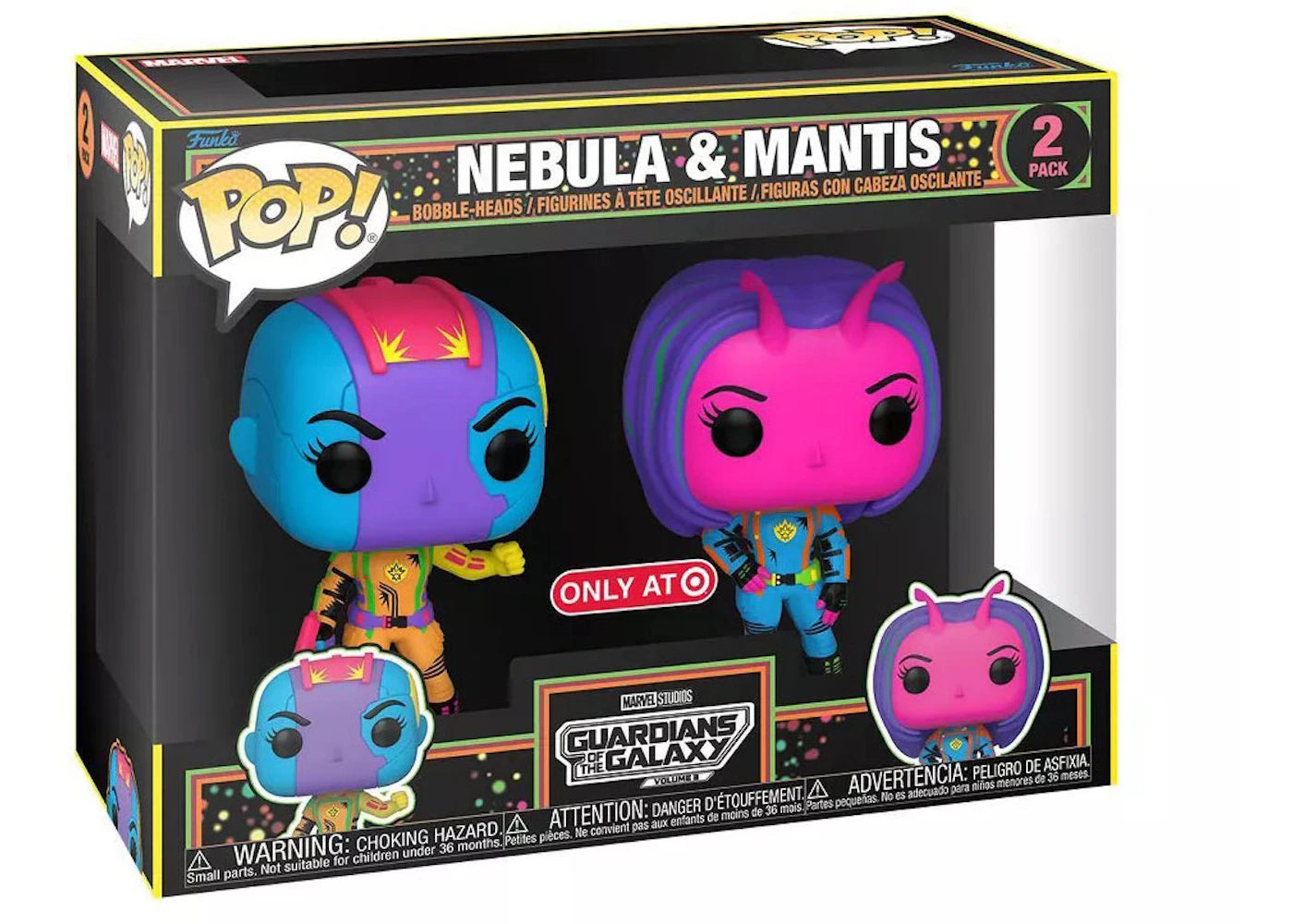Funko Pop! Marvel Studios Guardians of the Galaxy Volume 3 Blacklight Nebula & Mantis Target Exclusive Figure 2-Pack-