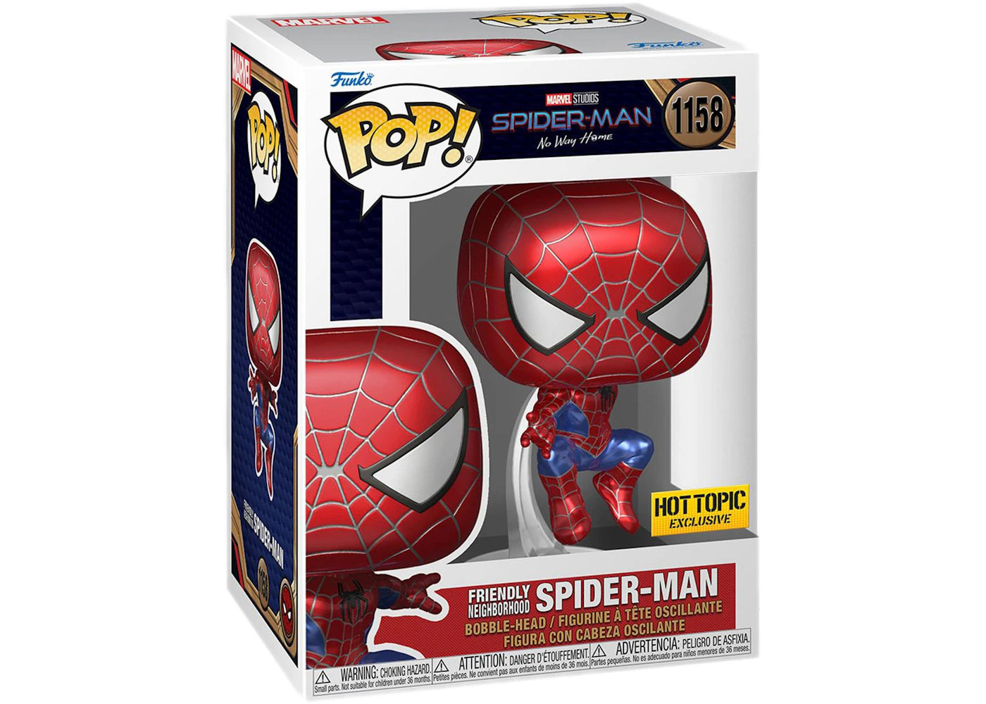 Funko Pop! Marvel Studios Spider-Man No Way Home Friendly Neighborhood Spider-Man Hot Topic Exclusive Figure #1158-