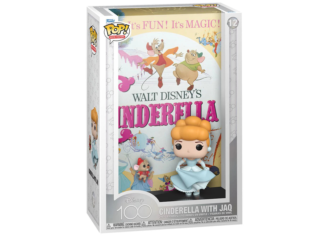 Funko Pop! Movie Posters Disney 100 Cendrillon avec Jaq, figurine n° 12