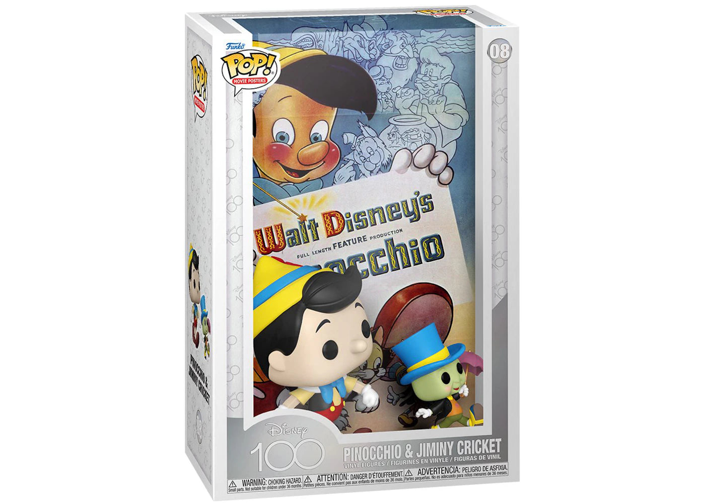 Funko Pop! Movie Posters Disney 100 Pinocchio & Jiminy Cricket Figure #08-