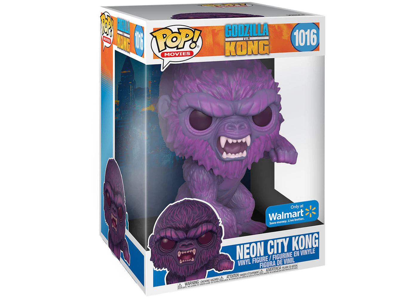 Funko Pop! Movies Godzilla vs. Kong Neon City Kong Walmart Exclusive 10 Inch Figure Figure #1016-