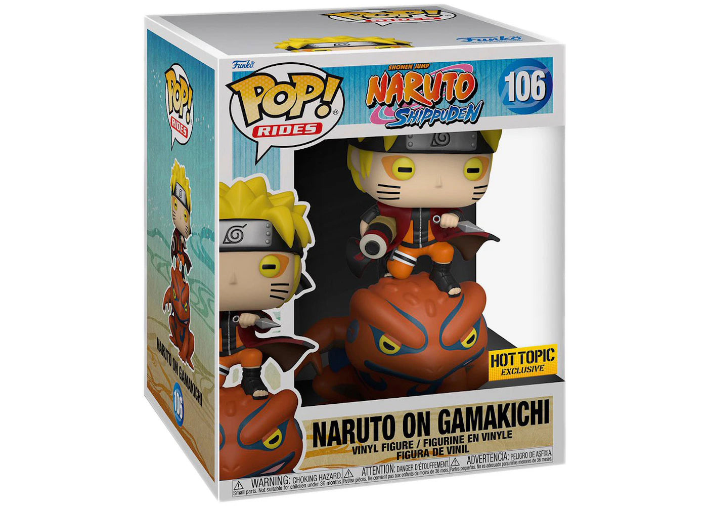 Funko Pop! Rides Narruto Shippuden - Naruto On Gamakichi Hot Topic Exclusive Figure #106-