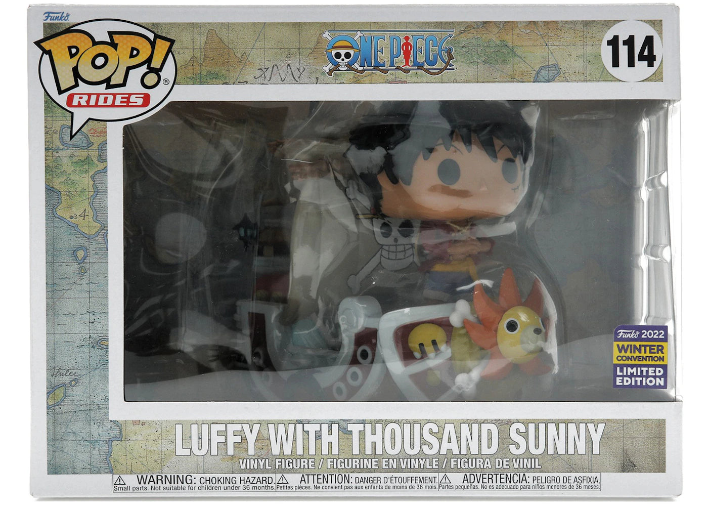 Funko Pop! Rides One Piece Luffy with Thousand Sunny 2022 Winter Convention Exclusive Figure #114-