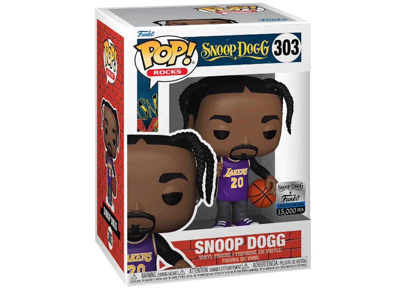 Figurine Funko Pop! Rocks Snoop Dogg (maillot violet des Lakers) Snoop Dogg x Funko Exclusive (édition limitée à 15 000 exemplaires) n° 303
