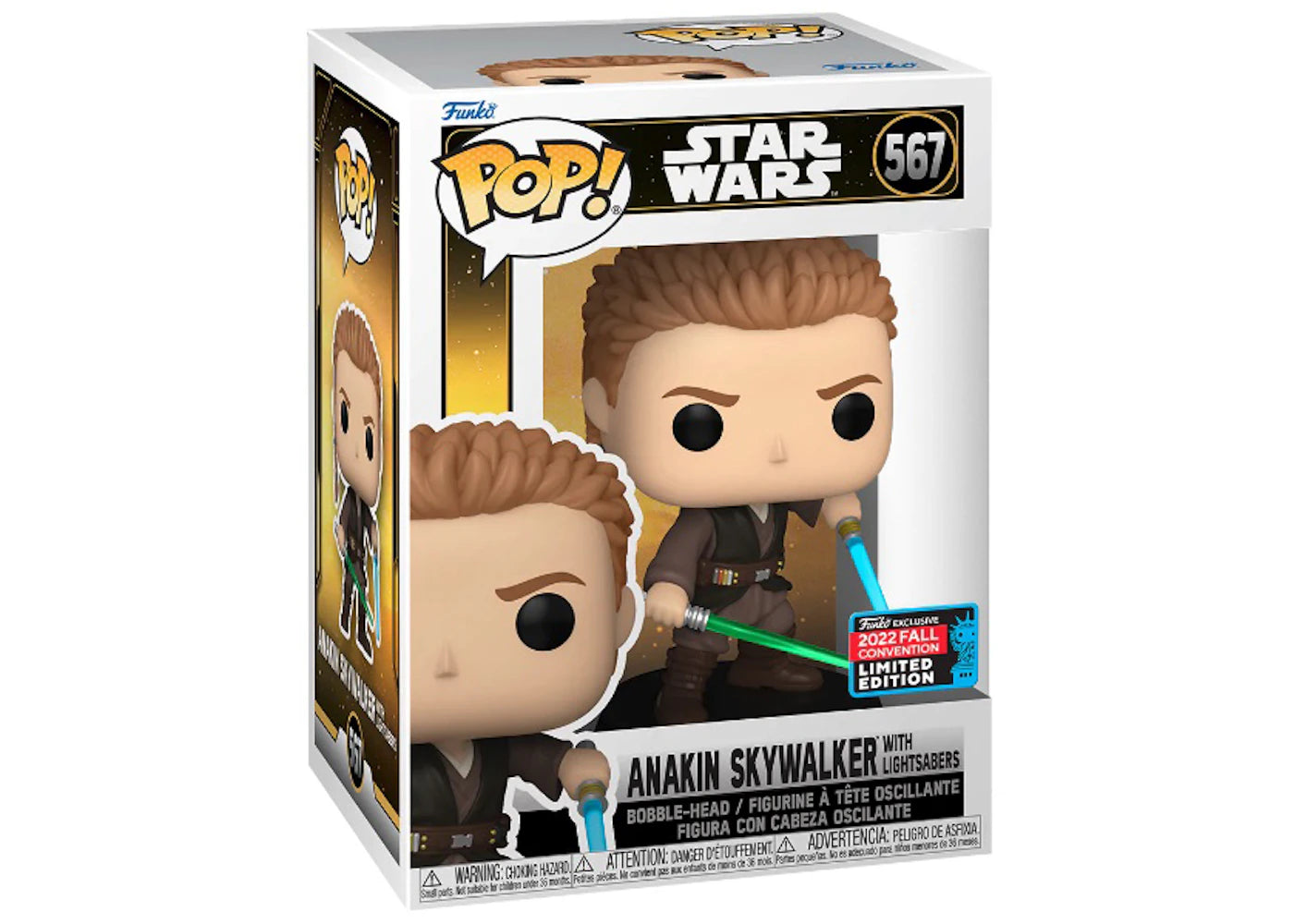 Funko Pop! Star Wars Anakin Skywalker with Lightsabers 2022 Fall Convention Exclusive Figure #567-