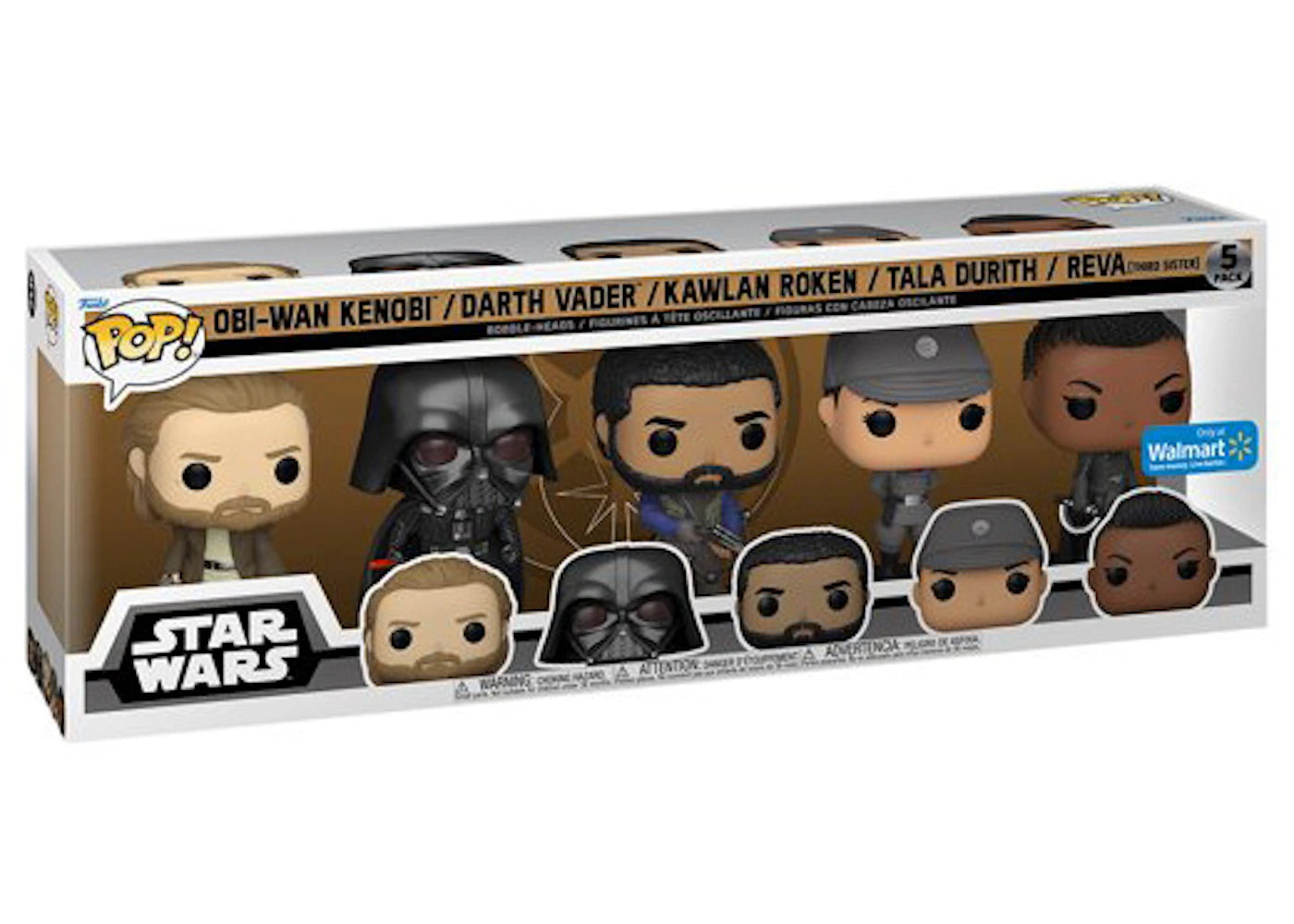 Funko Pop! Star Wars Obi-Wan Kenobi, Darth Vader, Kawlan Roken, Tala Durith & Reva (Second Sister) Walmart Exclusive 5-Pack-
