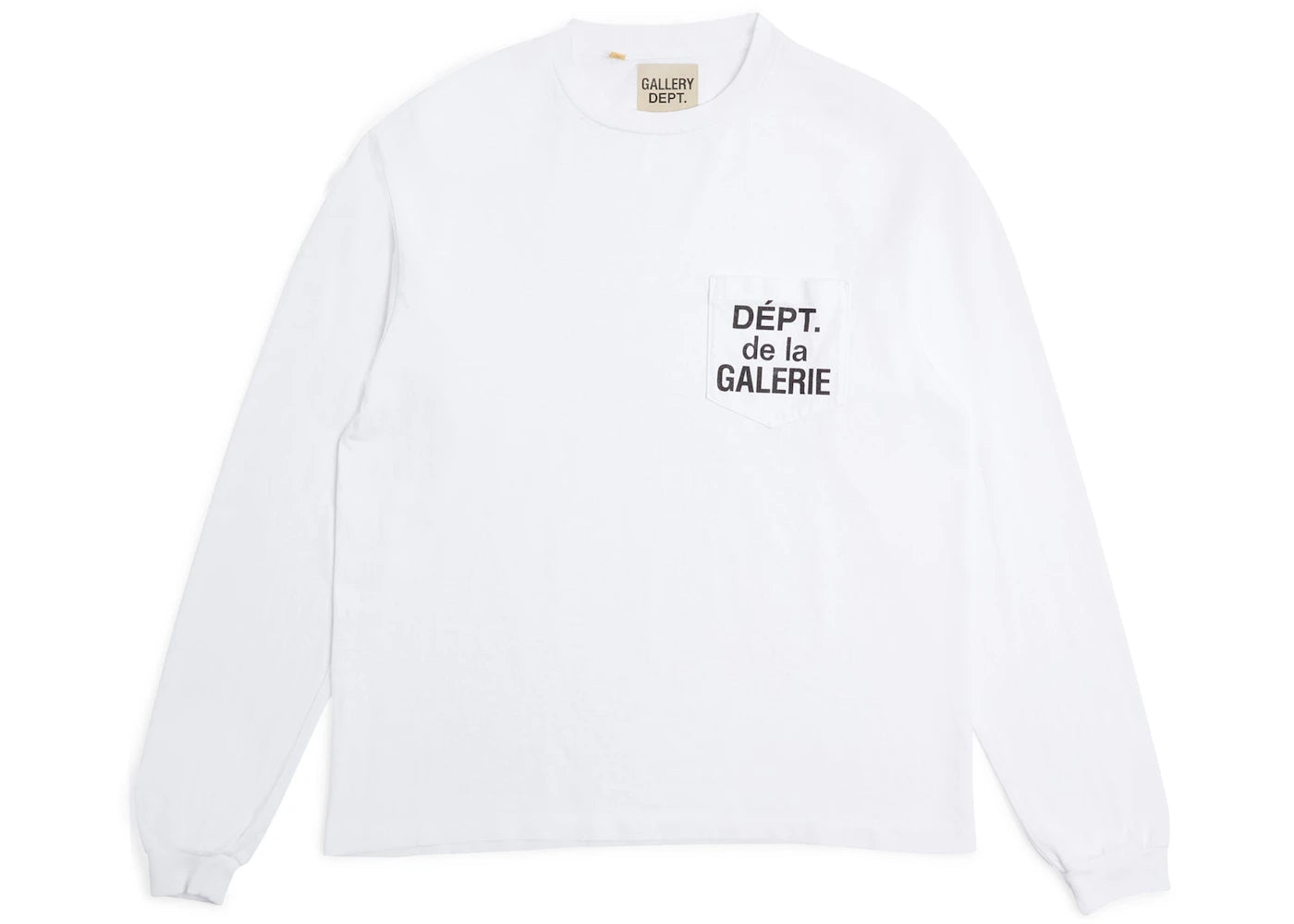 Gallery Dept. De La GALERIE L/S Pocket T-shirt-White/Black