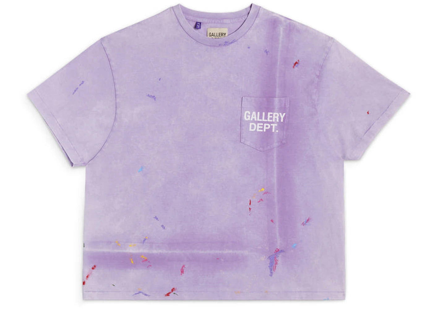 T-shirt violet avec logo vintage peint de Gallery Dept.