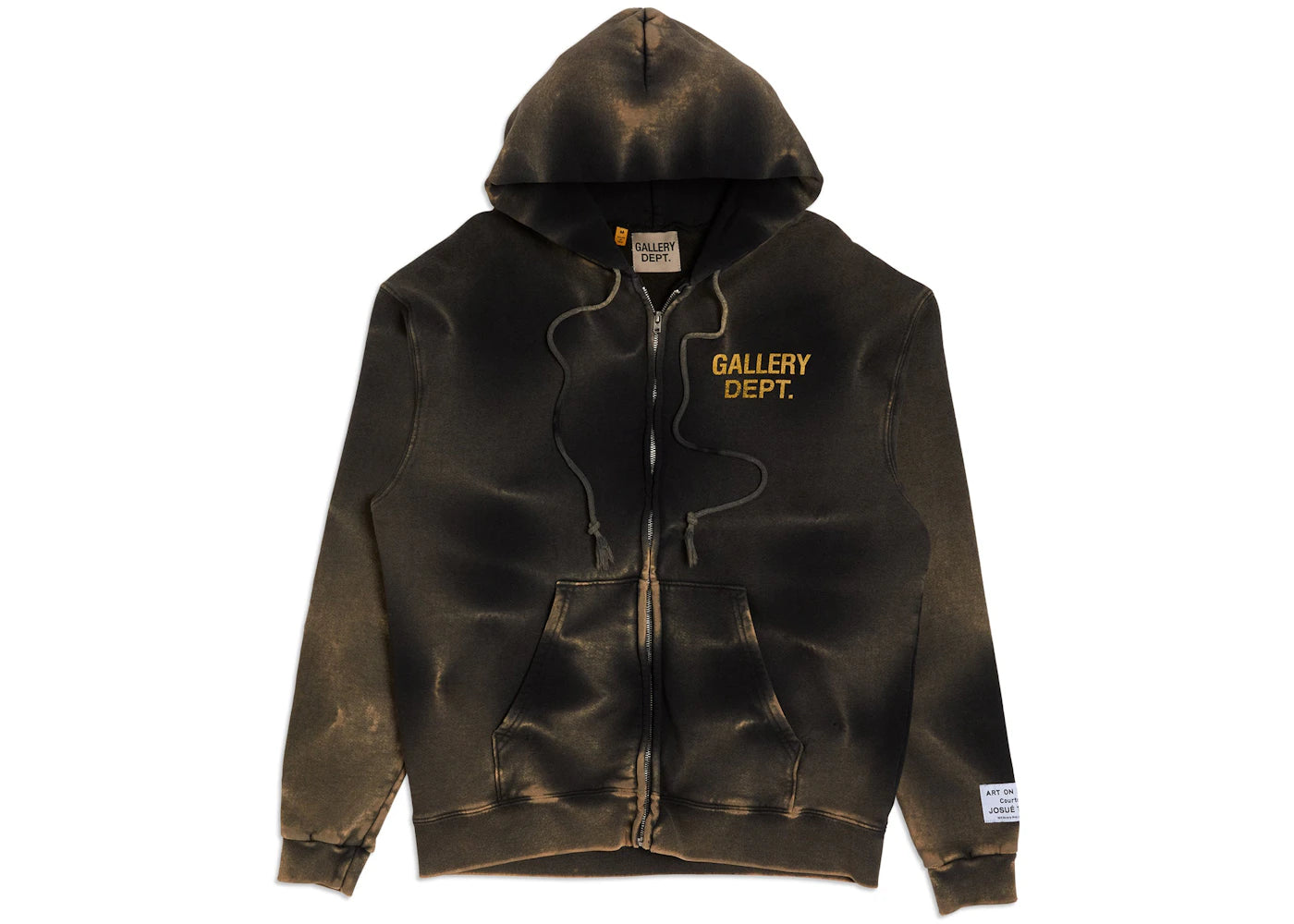 Sweat à capuche zippé Gallery Dept. - Noir délavé par le soleil