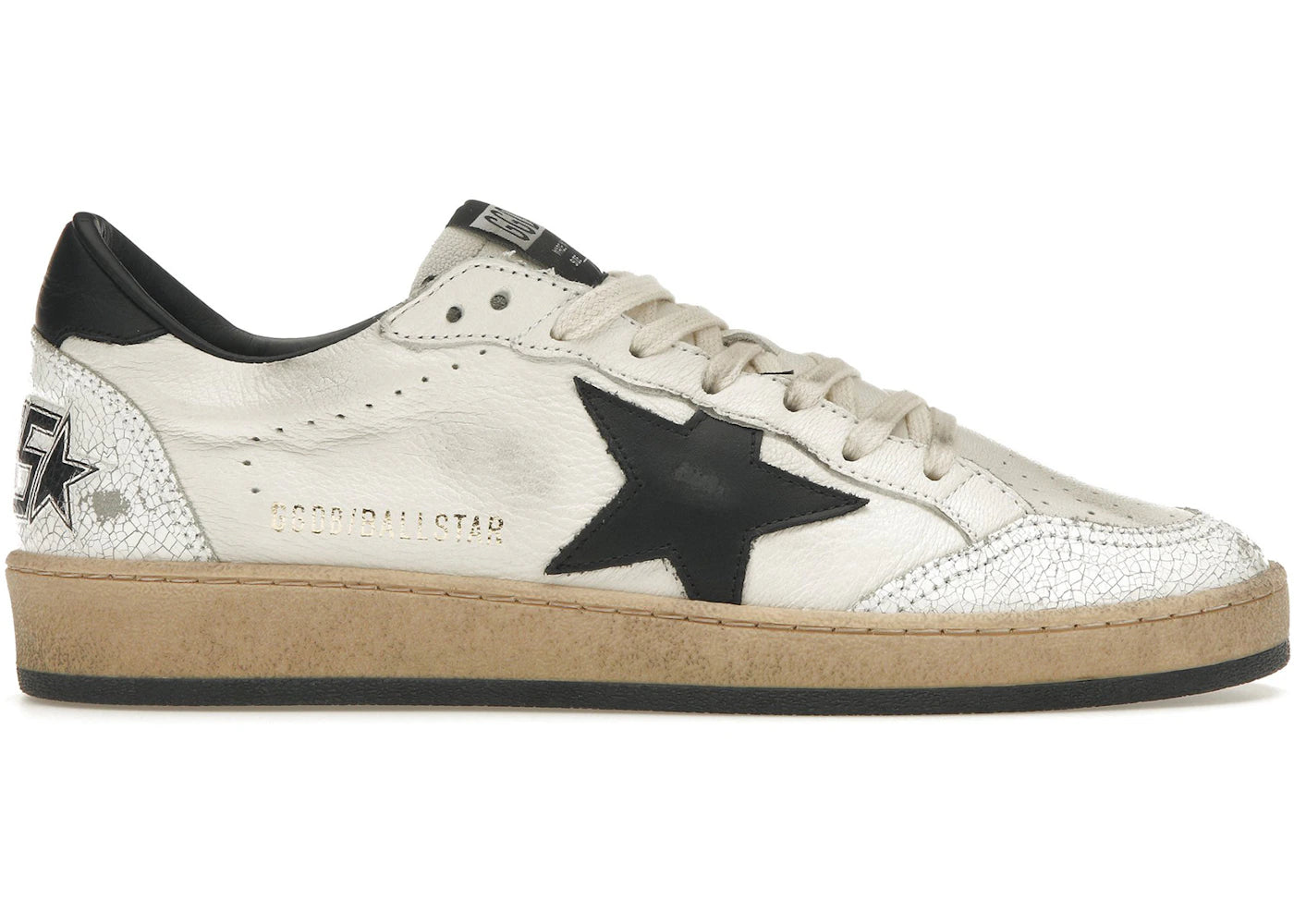 Golden Goose Ball-Star Low-White Nappa Black Star